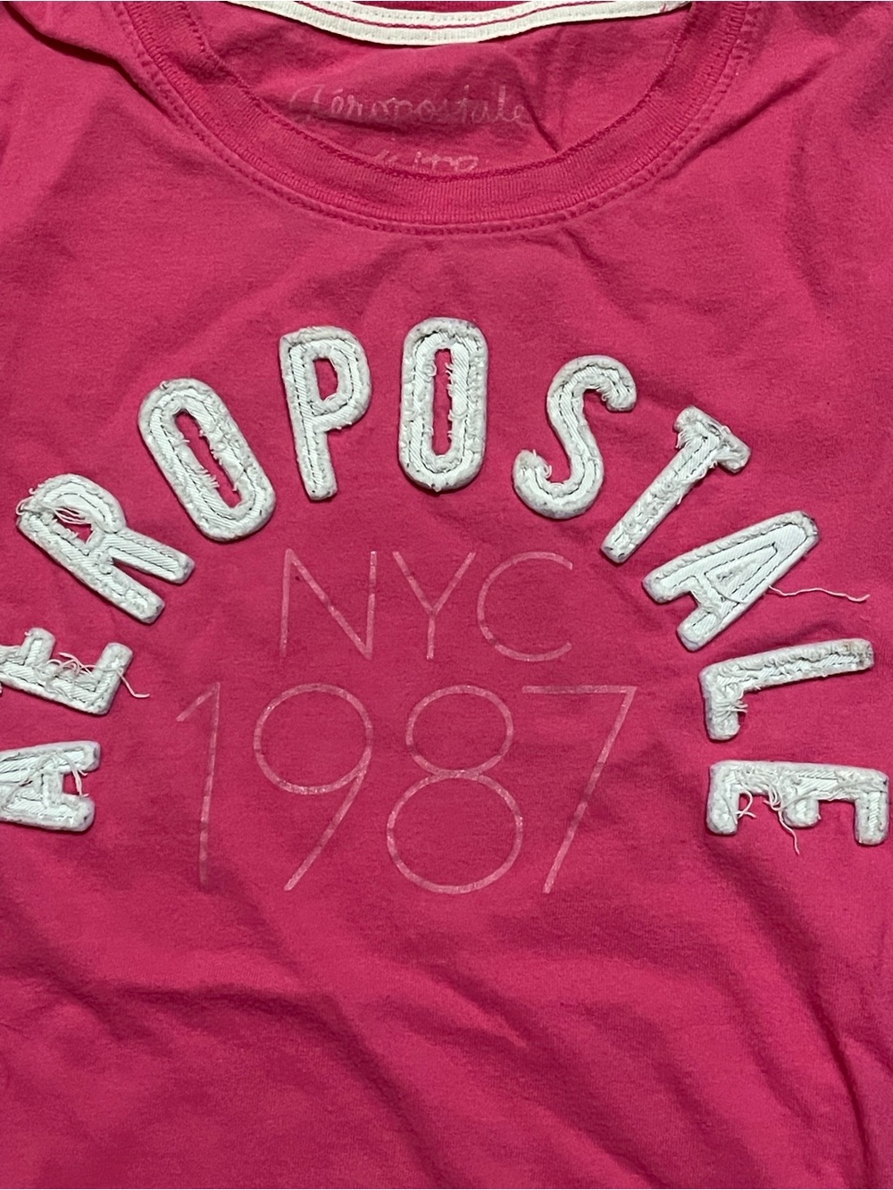Y2K 100% Cotton Aeropostale Women's Pink Graphic Logo Tee - Picture 4 of 10